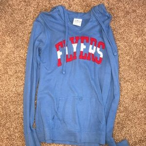 Blue hooded sweatshirt